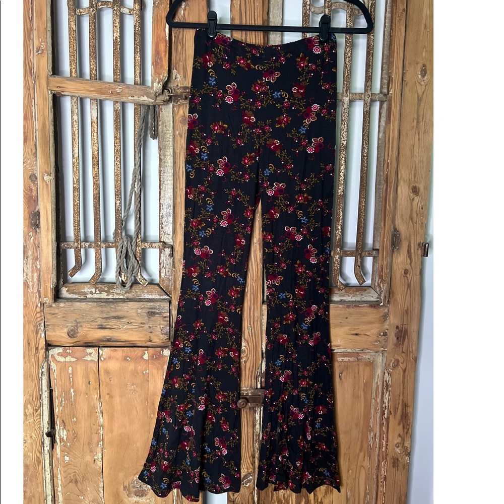 Boho Floral Flare Pants